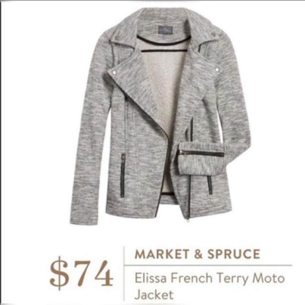 Market & Spruce Elissa asymmetrical moto jacket M